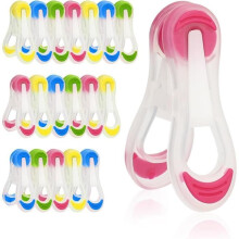 20 bunte Wäscheklammern mit rutschfestem Silikon, windabweisendem Kunststoff – Hinterlässt keine Spuren auf Kleidung oder Hose