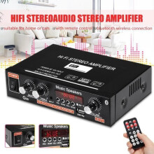 Bluetooth HiFi Verstärker Stereo Audio FM Radio 2 Kanäle Auto Home Fernbedienung EU Stecker DC 12V AC 220V L42983