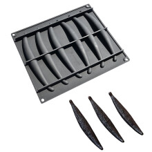 Food Grade siliconen vanillestokjes mallen met 6 holtes,-Zwart