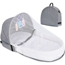 Faltbarer Camping-Baby-Stubenwagen, faltbares Babybett, tragbares Baby-Reisebett, atmungsaktiver Neugeborenen-Stubenwagen mit Netz