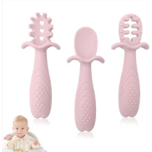 3-teiliges Baby-Lernlöffel-Set, Baby-Lernlöffel, Kleinkind-Löffel, passend für kleine Babyhandgrößen