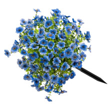 Fleur artificielle réaliste avec piquet de sol, plante-Bleu