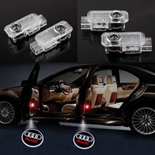 4 Stück LED-Auto-Willkommenslicht, LED-Autoprojektor, Laser-Logo, Geisterlicht, Schatten für Audi-Logo, leistungsstark