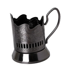 Plateau à tasses en métal Antique, supports en verre-1