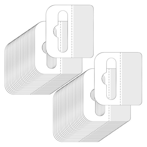 200pcs Clear Sticky Hanging Tabs PVC Wall Mountable Labels For