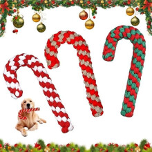 3 Stück Weihnachts-Süßigkeitsseil, Kauseilspielzeug, Hundeseilspielzeug, Haustier-Kauseilspielzeug, Weihnachtsstock.