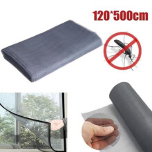 Zuschneidbares Moskitonetz für Fenster und Türen, Moskitonetz, 120 x 500 cm, Grau