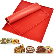 2 Stück Silikon-Backmatten, Biskuitrollen-Kuchenmatten, antihaftbeschichtetes Rollkuchenblech, Plätzchen-Backblech, 30 x 25 cm