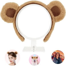 Bärenohren-Stirnband, Hautpflege-Stirnband, Damen-Stirnband, Make-up-Haarband, flauschiges Tier-Stirnband, weiches trendiges Stirnband