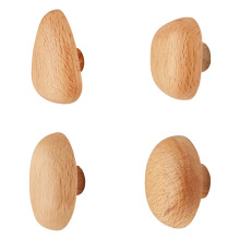 Elegante muurhaken in Scandinavisch design, gemakkelijk-beuk1