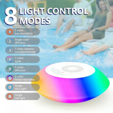 Tragbarer Bluetooth-Lautsprecher, 8 Beleuchtungsmodi, HD-Stereo-Sound, ideal für Pool, Dusche und Außenbereich – Blau