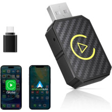Kabelloser CarPlay- und Android-Auto-Adapter, Mini-Stick zum Konvertieren von kabelgebundenem CarPlay/Android Auto in kabellos, kompatibel mit