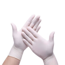 100 Stück Einweg-Handschuhe aus weißem Nitrilkautschuk-Latex, lebensmittelecht, dicke, haltbare Labor-Reinigungshandschuhe aus Kunststoff