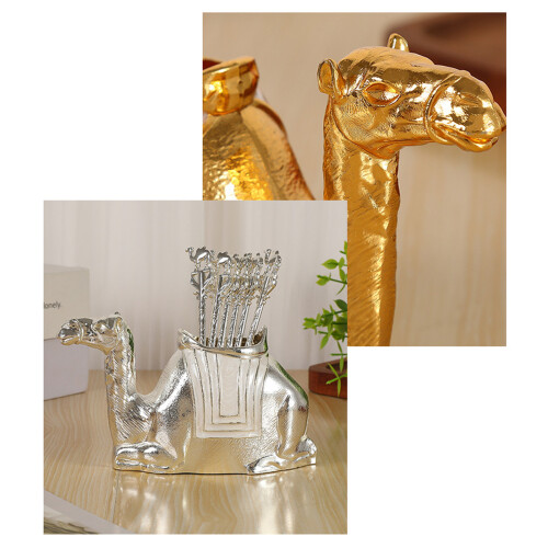 Small Coffee Spoon Holder Set Camels Base with Demitasse-Silver 2
