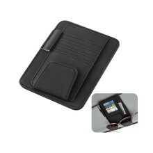 Universeller Auto-Brillenhalter, Auto-Brillenhalter mit Schlitzen, Auto-Visier-PU-Leder-Brillenhalter
