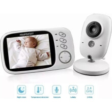 PIMPIMSKY Babyphone-Kamera, kabelloses 3,2-Zoll-Babyphone mit Farb-LCD-Video, 2,4-GHz-Zwei-Wege-Kommunikation, Nachtsicht