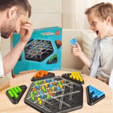 Dreieckiges Gummibandspiel, Triggle, professionelles Brettspiel für Kinder ab 7 Jahren, klassische Strategie