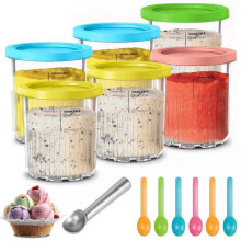 4-teilige Eisbehälter für Ninja Creami, Eisbecher mit Silikondeckel, kompatibel mit der NC501/NC500-Serie