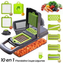 10-in-1 professioneller multifunktionaler Mandolinenschneider für die Küche – Gemüse, Obst, Käse, Kartoffeln