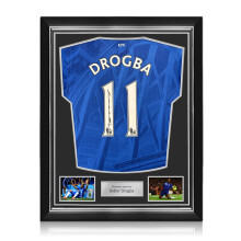 Didier Drogba Signed Chelsea 2025-26 Home Football Shirt. Superior Frame