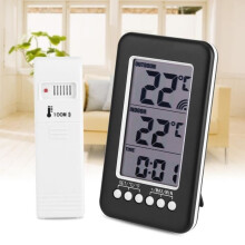 Kabelloses Innen- und Außenthermometer mit Außentemperatursensor und Digitalanzeige. Innenthermometer --- GUT