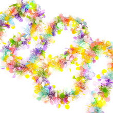 33ft Multicolour Tinsel Garland with LED String Lights