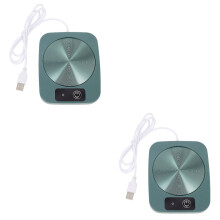 Zestaw podgrzewaczy do kubków USB 2 szt. – zielona ceramiczna podstawka