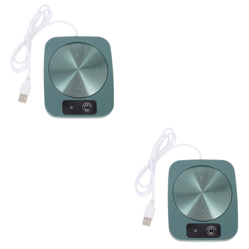 USB Mug Warmer Set of 2 – Green Ceramic Coaster