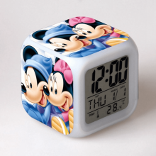 LED Alarm Clock with Mickey Mouse Pattern - 3.1" Digital