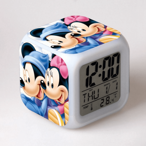 LED Alarm Clock with Mickey Mouse Pattern - 3.1" Digital