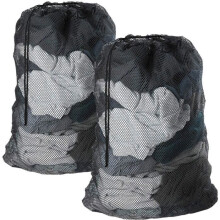 Mesh-Wäschesäcke – Wäschenetze zum Schutz der Kleidung in der Maschinenwäsche – Schwarz (2 Stück)