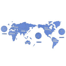 World Map DIY Wall Clock Sticker Decor