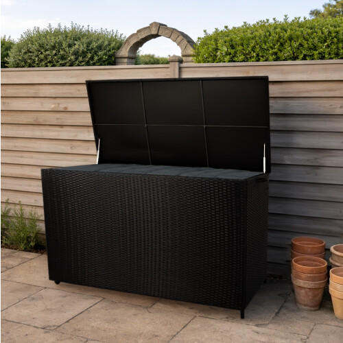 Rotan Kussen Opbergbox 996 L - Zwart 1