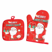 Christmas Oven Mitts and Potholders Set 2 pcs