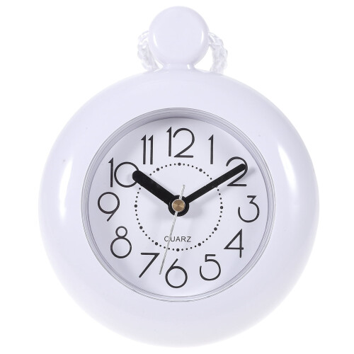 White Silent Wall Clock for Bathroom Bedroom