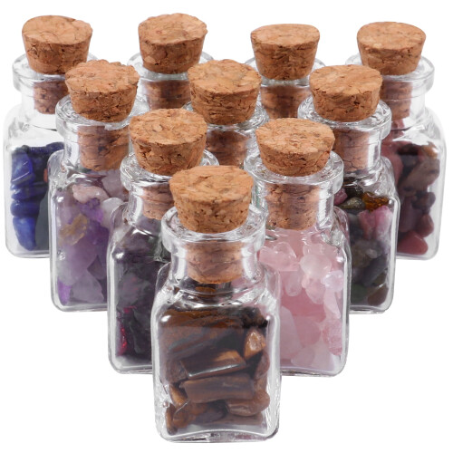 Mini önskeflaskor i glas med korkpropp (30 st)
