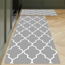 2pcs Cushioned Kitchen Mats Non-Slip Grey
