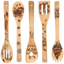 Viflosae Kerst Houten Lepelset 5-delig