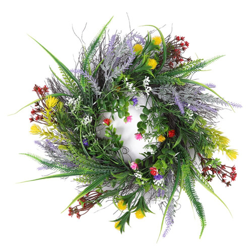 Wildflower Wreath Artificial Spring Garland 45cm