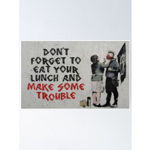 Plakat sztuki nowoczesnej w stylu Banksy'ego bez ramki