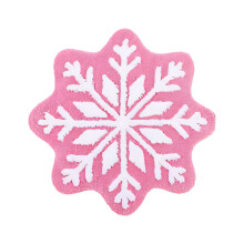 Tapete de banheiro com estampa de floco de neve, rosa e branco, 40x40 cm (15,7x15,7 polegadas)