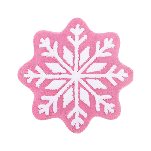 Tapete de banheiro com estampa de floco de neve, rosa e branco, 40x40 cm (15,7x15,7 polegadas)