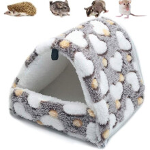 Plüsch-Nagetierbett, kleines Hamsterhaus, Hängemattenspielzeug, Hochbett für Meerschweinchen, Kaninchen, Chinchilla, Frettchen, braun