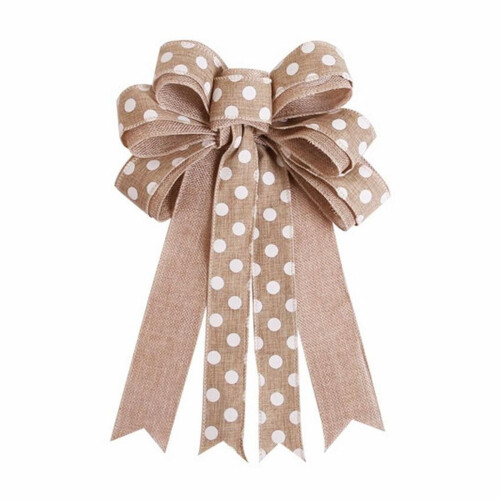 Rustic Jute Bow for Christmas Tree Topper, 12in
