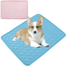 Kühlmatte für Hunde und Katzen, Haustier-Kühlkissen (blau, rosa), 2 Stück, 50 x 40 cm