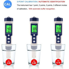 DUOKON Wasserqualitätstester – Multifunktionales 5-in-1 – pH, TDS, EC, Salzgehalt, Temperatur