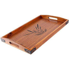 Solid Wood Serving Tray Rectangular 17.7 x 10.6 in