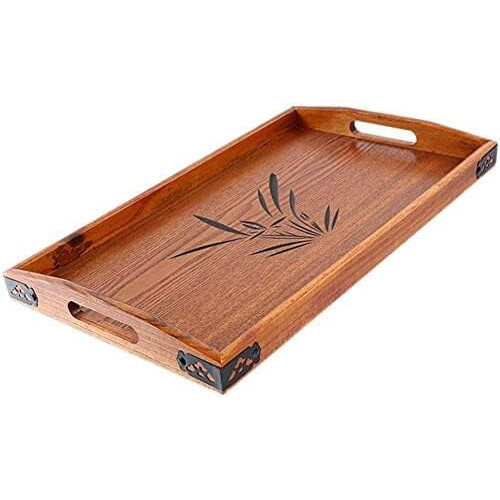 Serveringsbakke i massivt træ, rektangulært 43x28 cm