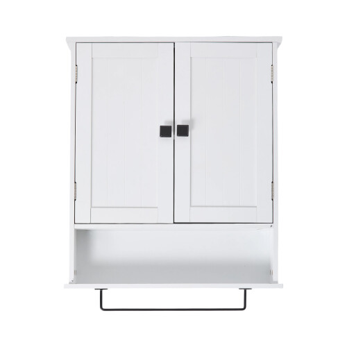 Living And Home Wall-Mounted E1-grade Melamine-Faced MDF Bathroom Cabinet with Adjustable Shelf 2