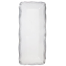 Bandeja de servir estrecha VEZEE Aristocrat, color blanco y plata, 13,75 x 6 pulgadas.
